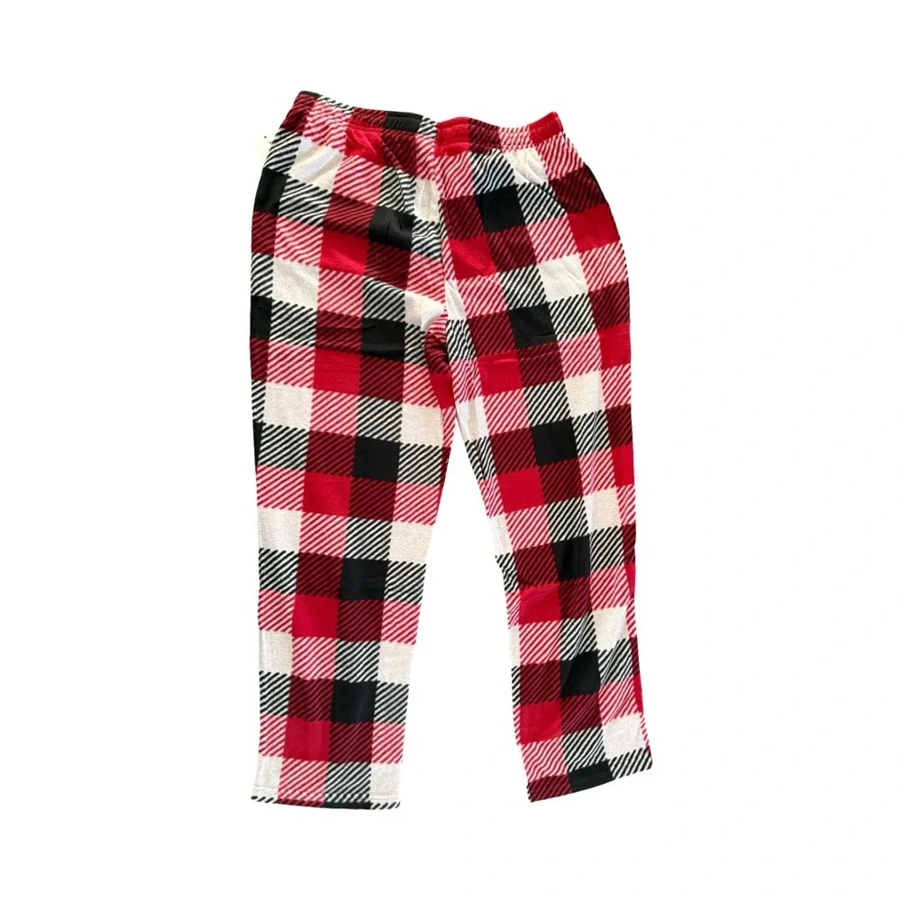 Perry Ellis Portfolio Fleece Plaid Sleep Lounge Pants NWT Size L